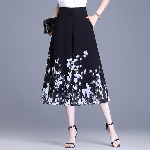 雪纺阔腿裤宽松休闲裤，印花裤七分裙裤MYX-5876 商品图1