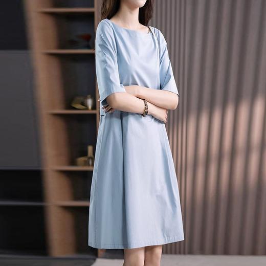 YX【现货7天】FSW拼接宽松休闲显瘦连衣裙新款韩版中长款直筒裙子 商品图2