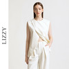 LIZZY 早秋 简约优雅帅气设计感开叉无袖廓版型知性气质通勤马甲上衣+直筒长裤7851 商品缩略图0