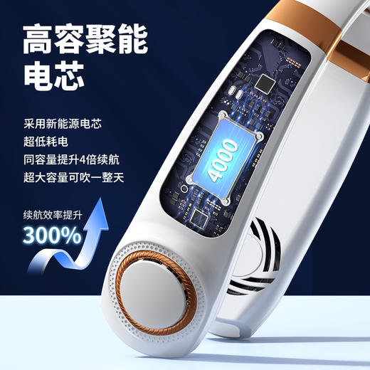 新款便携式挂脖风扇USB手持静音多功能无叶迷你小电风扇 商品图2