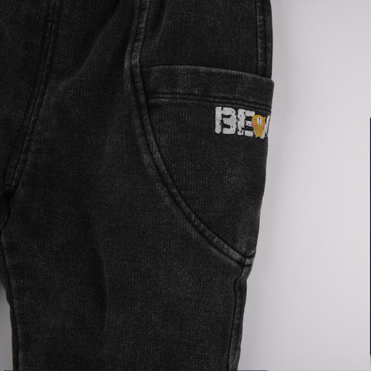 棉果果冬季男童男宝银狐绒加绒加厚牛仔针织长裤M412200219666 商品图1