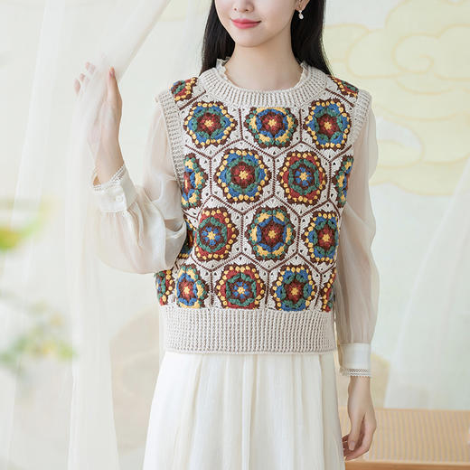 苏苏姐家琅瓷拼花背心手工DIY毛线钩针衣服毛线团自制材料包 商品图4