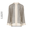 LIZZY 早秋 复古优雅条纹重磅桑蚕丝长袖宽松廓版型百搭气质衬衣7830 商品缩略图4