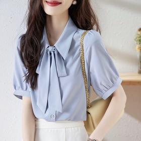 法式飘带雪纺衬衫&兔耳尖短款衬衫 最适合夏天的舒爽材质，透气吸汗，贴身接触肌肤无刺激，舒适柔软更有造型感
