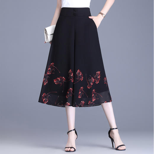 雪纺阔腿裤宽松休闲裤，印花裤七分裙裤MYX-5876 商品图3