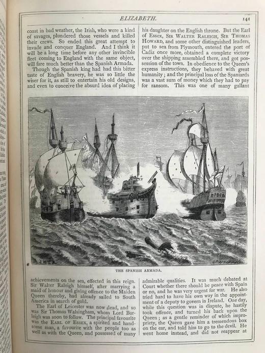 约19世纪后期 狄更斯《写给孩子的英国史》 15幅插图 漆布精装16开 商品图6