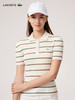 【海南专供价】Lacoste法国鳄鱼女装经典条纹修身短袖针织衫Polo衫AF6242-10 商品缩略图1