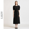 LIZZY 法式优雅通勤泡泡袖露腰长款弹力针织连衣裙7850 商品缩略图0