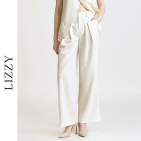 LIZZY 早秋 时尚简约气质知性宽松优雅经典百搭马甲上衣+直筒长裤7851