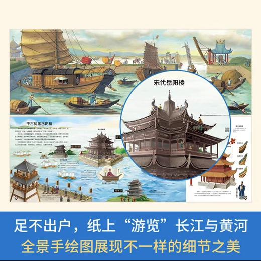 长江·黄河——地图上的地理故事 精装全2册 4-12岁儿童科普绘本知识百科全书 大开本 1.4米长大拉页设计 商品图3