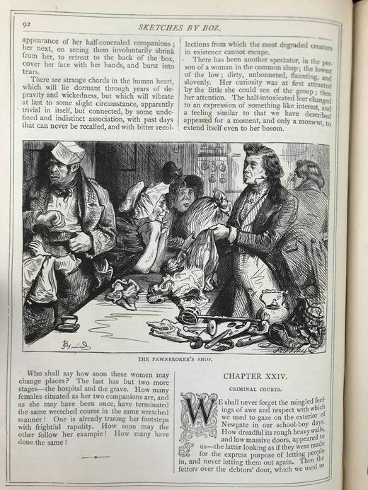 约19世纪后期 狄更斯《博兹札记》 34幅插图 漆布精装16开 商品图12