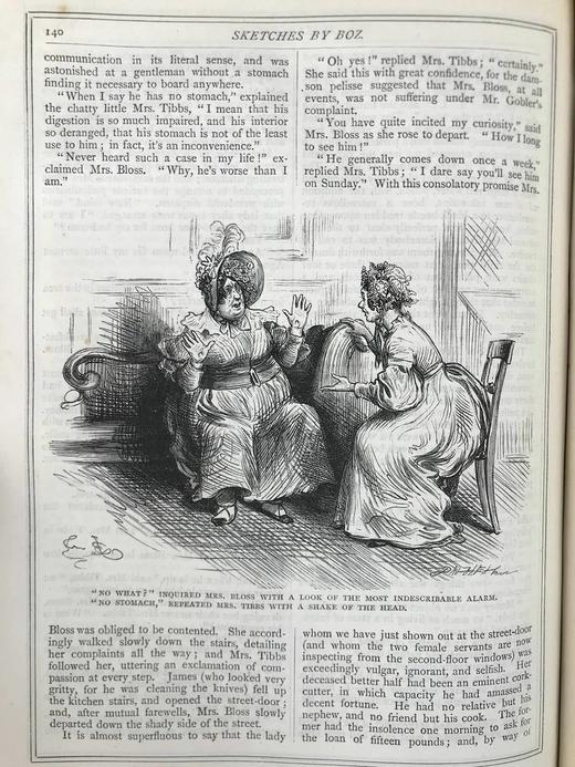 约19世纪后期 狄更斯《博兹札记》 34幅插图 漆布精装16开 商品图10