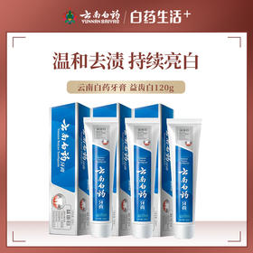 【品牌直发】云南白药牙膏益齿白120g去渍亮白缓解牙龈问题营养牙周