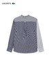 【海南专供价】Lacoste法国鳄鱼男装新款男女同款拼色长袖条纹衬衫CH0535-10 商品缩略图1