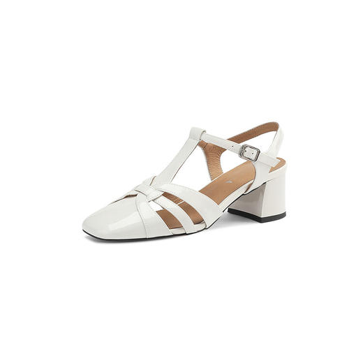 西村名物2023年夏季新款低粗跟包头小香风法式晚风空鞋D23AH10071 商品图1