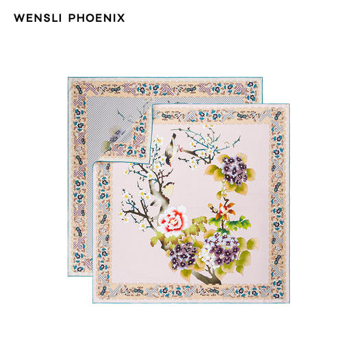 凤凰之家“景泰”88厘米异花异色真丝大方巾 商品图4