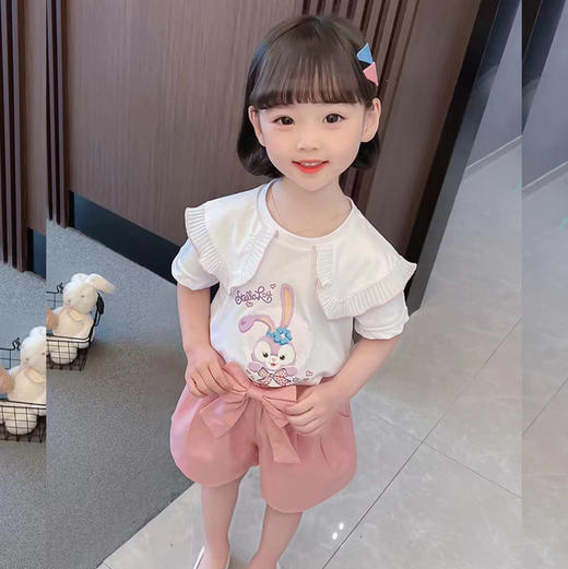 【夏季新款！儿童两件套套装】女童夏装洋气星黛露套装，助你的小公主轻松穿出韩版潮范！新款，网红短裤两件套，清新可爱，给孩子们带来舒适的穿着体验。sh 商品图1