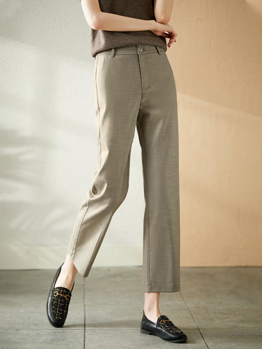 YX【现货7天】高腰直筒休闲裤女2024夏季新款九分裤韩版设计感显瘦宽松裤子 商品图3