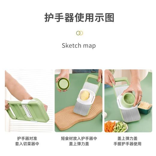 【厨房必备神器！】多功能厨房切菜器，灵巧多变，护手不锈钢材质，轻松切丝、切丁、刨丝，手掌感自如，保护您的双手，轻松料理美食；让厨房劳作变得如此轻松自在！ 商品图5