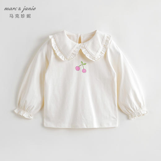 马克珍妮秋装新款 女童大翻领条纹长袖T恤儿童打底衫231331 商品图0