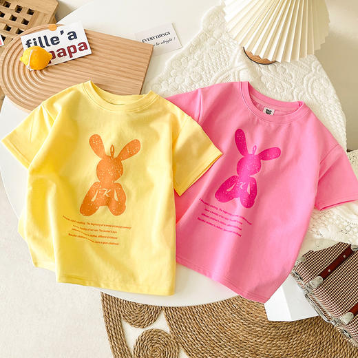 可布熊 珠地棉萌趣卡通多巴胺穿搭透气百搭儿童短袖59元3件 商品图5