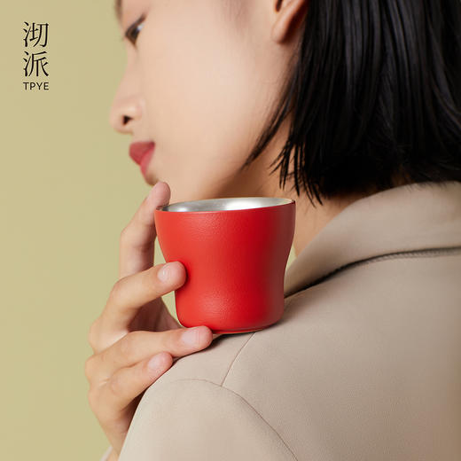 沏派 主人杯陶瓷鎏银茶杯户外露营旅行功夫茶具办公室居家茶盏 商品图2