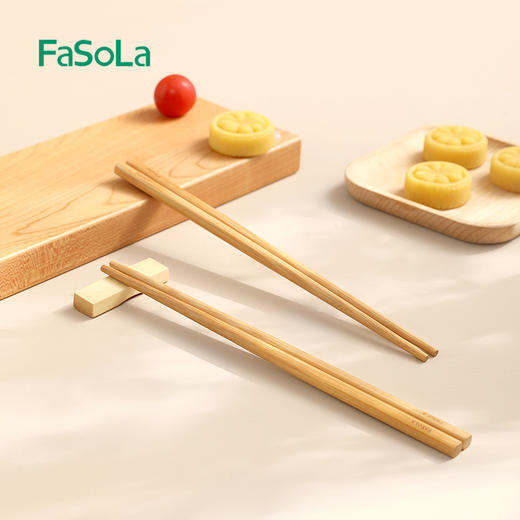 FaSoLa筷子碳化竹筷家用无漆无蜡不易发霉防滑家庭新款中式餐具 商品图5