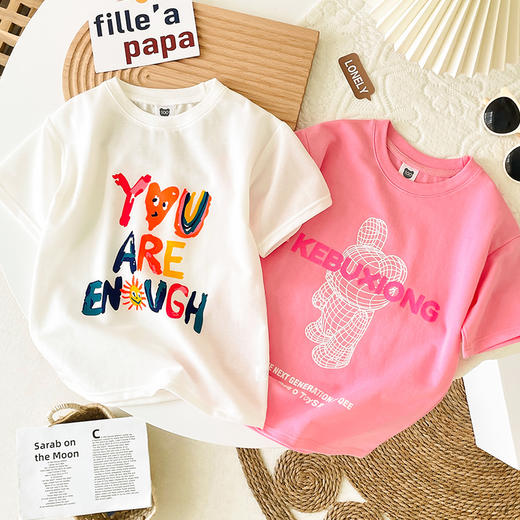 可布熊 珠地棉萌趣卡通多巴胺穿搭透气百搭儿童短袖59元3件 商品图7