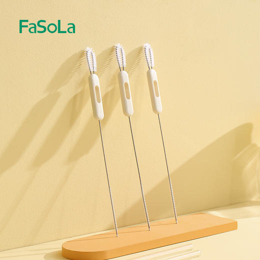 FaSoLa 吸管刷子奶瓶儿童水杯清洁刷细加长厨房杯盖茶壶缝隙刷神器 商品图4