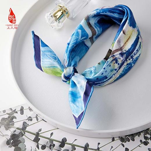 SAINTJOY/上久楷宋锦礼盒真丝小方巾 秋蓝旷野 FJS22037 防盗卡包 福蝶 BWS19K0404 组合 商品图5