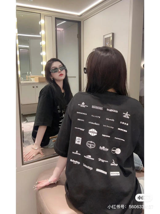 巴黎世家 logo集合T恤 商品图1