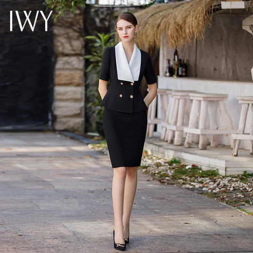 IWY/夏季新款西装职业女套裙气质优雅高端工作服女CS1776 商品图0
