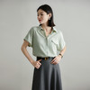 千吉娜Chigina小V领衬衫 亲肤柔软，透气不闷汗，面料垂感十足 纯色配色简约 商品缩略图3