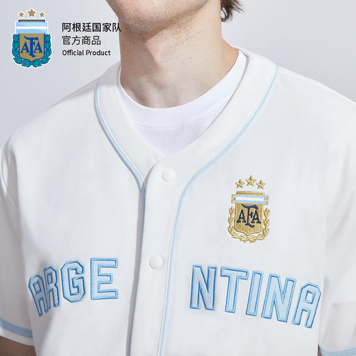 【三星冠军款】阿根廷国家队官方商品丨经典蓝白短袖棒球开衫 商品图4