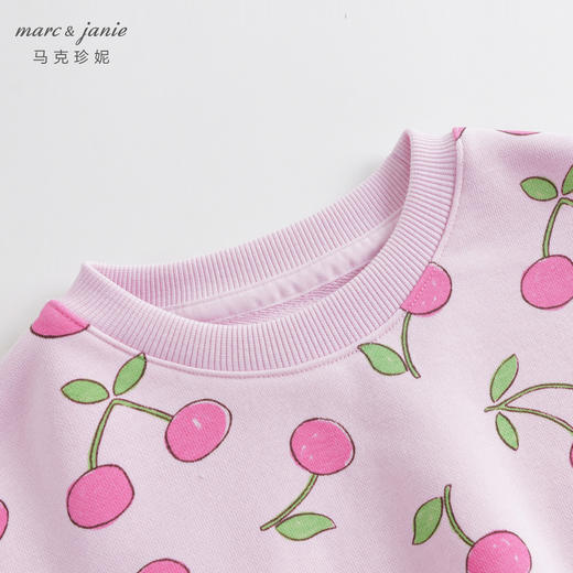 马克珍妮秋装新款 女童满印宽松落肩卫衣 儿童上衣231321 商品图2