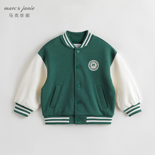 马克珍妮秋装 男女童学院风撞色拼接棒球服 儿童运动外套231156 商品图1
