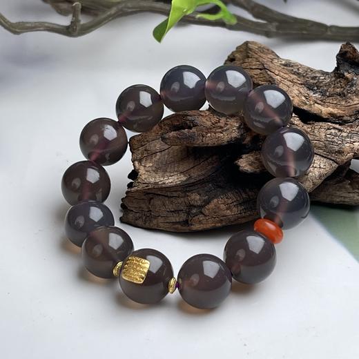 紫玉髓单圈手串-盐源环六字真言贴珠 商品图0