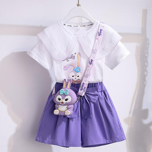 【夏季新款！儿童两件套套装】女童夏装洋气星黛露套装，助你的小公主轻松穿出韩版潮范！新款，网红短裤两件套，清新可爱，给孩子们带来舒适的穿着体验。sh 商品图5