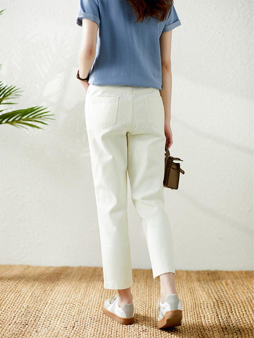 YX【现货7天】高腰直筒裤休闲裤女2024夏季新款韩版潮小个子宽松显瘦裤子 商品图4