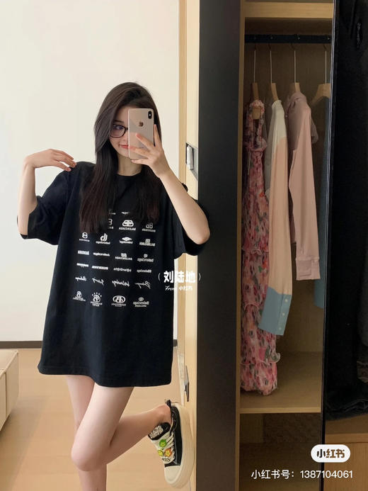 巴黎世家 logo集合T恤 商品图0