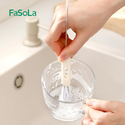FaSoLa 吸管刷子奶瓶儿童水杯清洁刷细加长厨房杯盖茶壶缝隙刷神器 商品图9