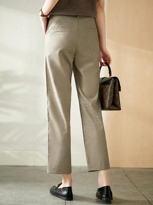 YX【现货7天】高腰直筒休闲裤女2024夏季新款九分裤韩版设计感显瘦宽松裤子 商品图1