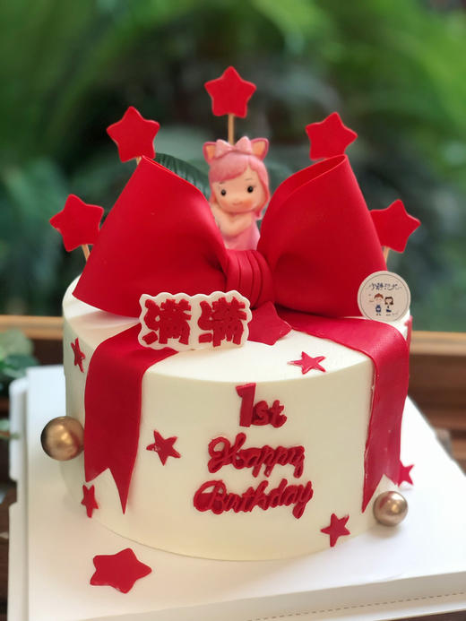 女孩翻糖蝴蝶结奶油蛋糕 下单前请仔细阅读商品详情 商品图0