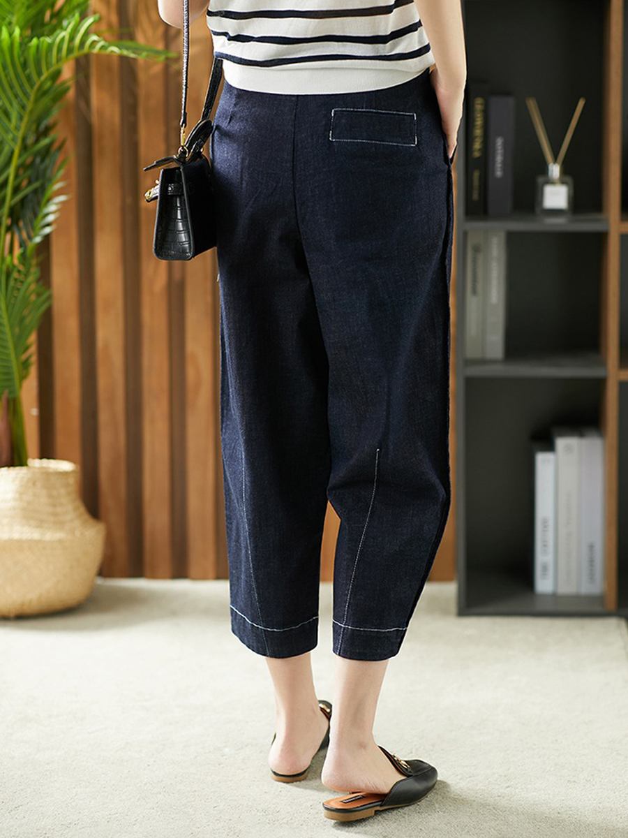 YX【现货7天】九分直筒牛仔裤女2024夏季新款韩版宽松高腰显瘦烟管裤薄款