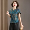 A3303香云纱女上衣修身2023新款中式真丝衬衫短袖中老年妈妈桑蚕丝春夏 商品缩略图0