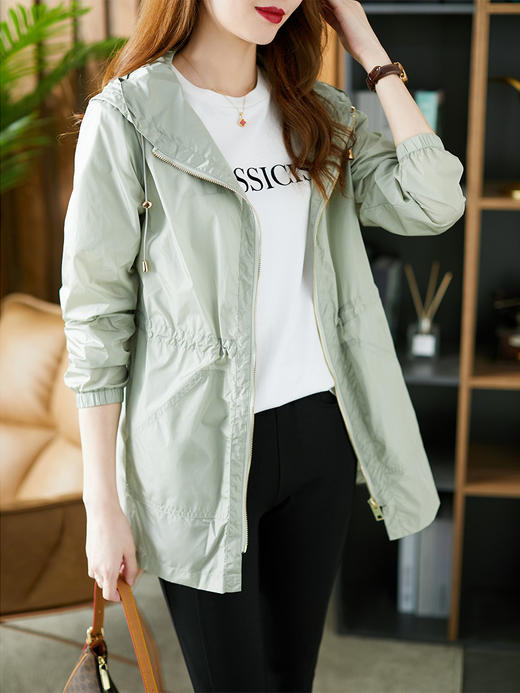 YX【现货7天】休闲百搭防晒衣女2024夏季新款韩版ins潮宽松薄款开衫短外套 商品图2