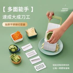 【厨房必备神器！】多功能厨房切菜器，灵巧多变，护手不锈钢材质，轻松切丝、切丁、刨丝，手掌感自如，保护您的双手，轻松料理美食；让厨房劳作变得如此轻松自在！