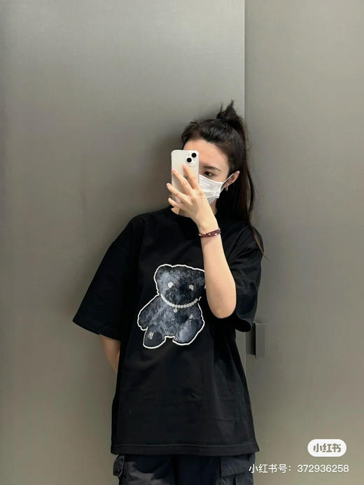 We11done23春夏超大版型有机棉反光泰迪小熊印花T恤 商品图2