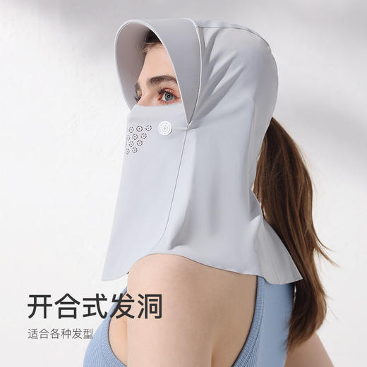【户外冰感防晒帽】夏季新款防晒面罩女连帽 户外遮阳开车防紫外线冰丝透气脸罩 商品图2