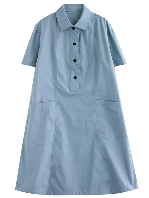 U87298YX【定制10天】气质休闲连衣裙女2024夏季新款韩版减龄显瘦中长款衬衫裙子 商品图4